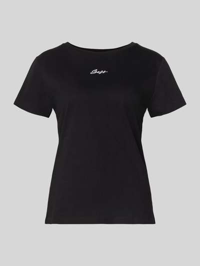 Produktfoto, zwart Regular Fit T-Shirt uit zuivere katoen Modell 'C_ELOVE_EMBRO' van BOSS Orange, effen, rondhals, korte mouw, jersey.