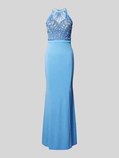 Lipsy Abendkleid mit Häkelspitze Blau 2