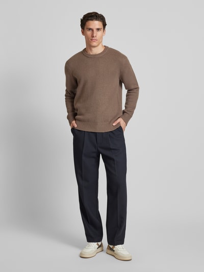 SELECTED HOMME Strickpullover mit Rundhalsausschnitt Modell 'CODY' Taupe 1