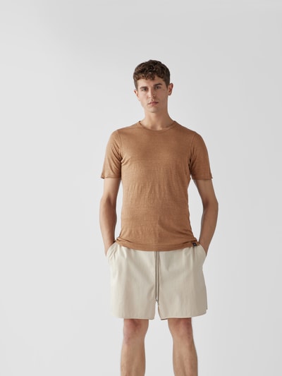 Lardini T-Shirt aus Leinen Beige 4