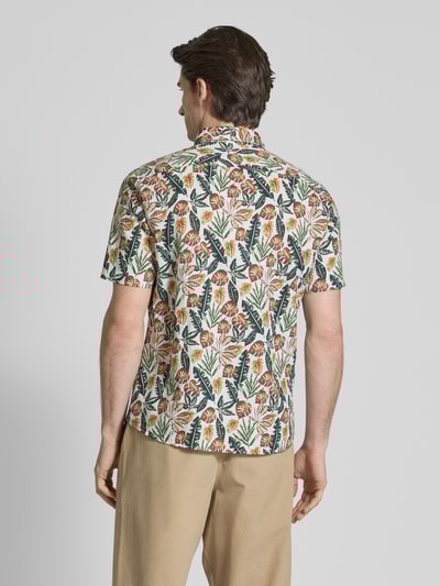 Jake*s Casual Fit Freizeithemd aus Leinen-Baumwoll-Mix Weiss 5