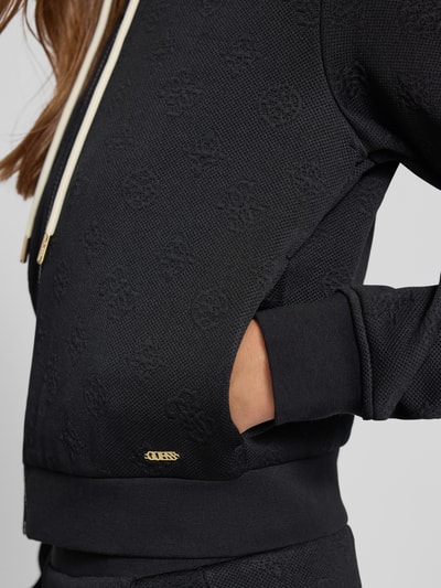 Guess Activewear Sweatjack met capuchon, model '3D PEONY' Zwart - 3