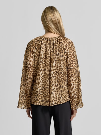 MICHAEL Michael Kors Regular fit blouse in all-over look met vetersluiting Camel - 5