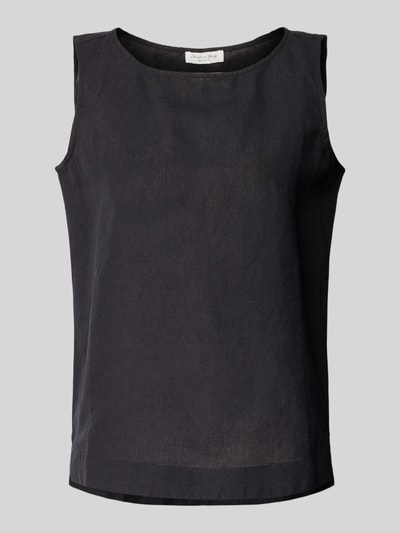 Christian Berg Woman Leinentop mit Rundhalsausschnitt Black 2