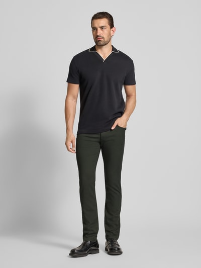 bugatti Regular Fit Hose mit Label-Detail Modell 'CORDOBA' Dunkelgruen 1