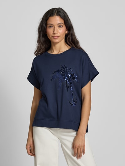 Milano Italy Bluza z rękawem 1/2 Granatowy 4