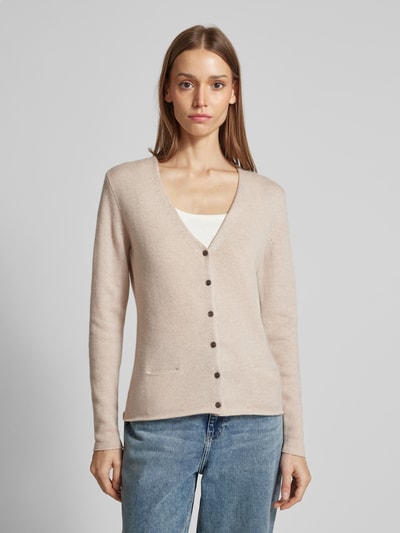 (The Mercer) N.Y. Strickjacke mit V-Ausschnitt Sand Melange 4