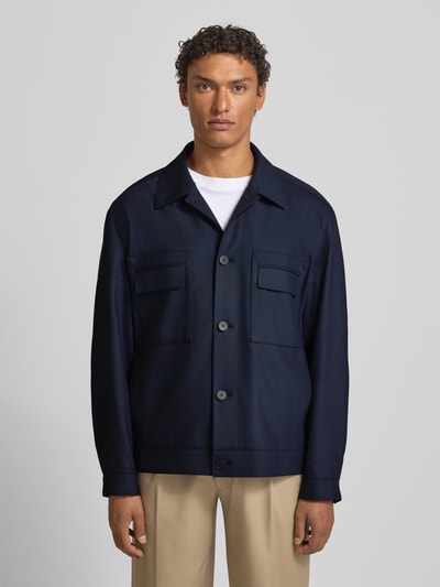 HUGO Regular Fit Hemdjacke mit Viskose-Anteil Modell 'JULIANO' Marine 4