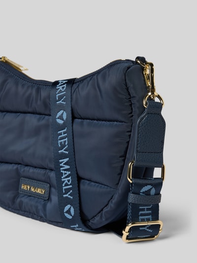 Hey Marly Handtas met doorgestikte naden en labeldetail Donkerblauw - 3