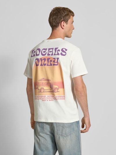 Only & Sons Regular Fit T-Shirt aus reiner Baumwolle Modell 'KYE' Weiss 5