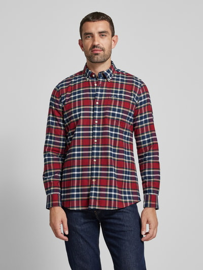 Barbour Regular Fit Freizeithemd mit Button-Down-Kragen Modell 'Betsom' Dunkelrot 4