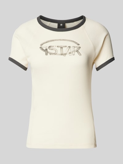 G-Star Raw T-shirt met labelprint, model 'Eyben' Offwhite - 2