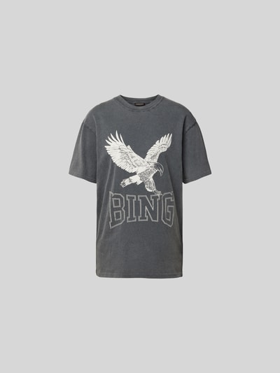 Anine Bing Oversized T-Shirt mit Label-Print Dunkelgrau 2