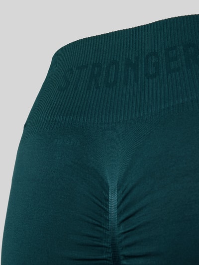 Stronger Sportlegging met labelprint Donkergroen - 2