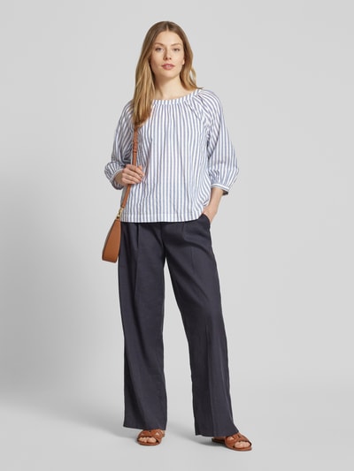 s.Oliver RED LABEL Relaxed fit blouse met korte mouwen van een mix van katoen en viscose  Blauw - 1