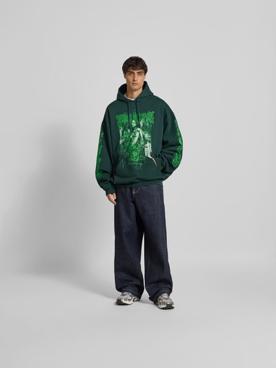 VETEMENTS Oversized Hoodie mit Motiv-Print Dunkelgruen 1