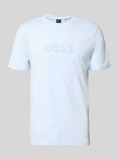Produktfoto, Regular Fit T-Shirt aus reiner Baumwolle Modell 'TS_TERRACE' von BOSS Green, efekt: jednolity kolor, krój regular fit, aplikacja: nadruk 3d z logo, okrągły dekolt, rękaw: krótki, wykończenie materiału: dżersej, materiał: bawełna