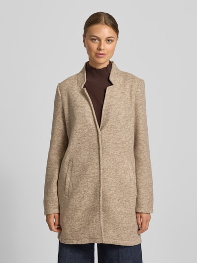 Vero Moda Regular Fit Longblazer in melierter Optik Modell 'BRUSHEDKATRINE' Beige Melange 4