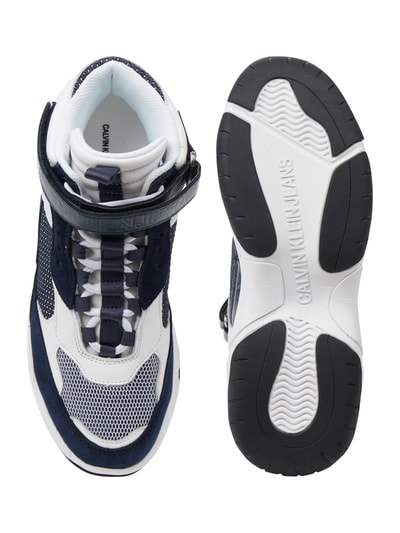 Calvin Klein Jeans Sneaker van suède en mesh Donkerblauw - 5