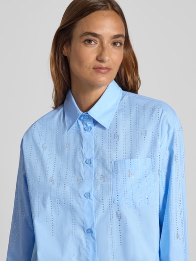 Liu Jo White Relaxed fit overhemdblouse met broderie anglaise Lichtblauw - 3