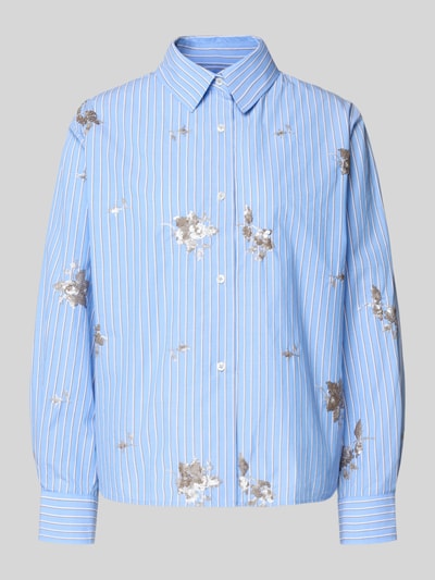 0039 Italy Hemdbluse mit Knopfleiste Modell 'ELSA' Hellblau 2