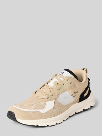 Marc O'Polo Lage sneakers van een hoogwaardige materiaalmix Zand - 1
