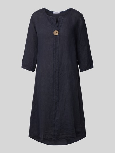 ZABAIONE Linnen jurk met tuniekkraag Marineblauw - 2