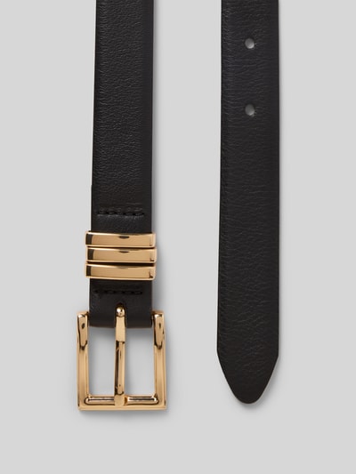 Weinmann Pasek ze skóry nappa ze sprzączką Czarny 3