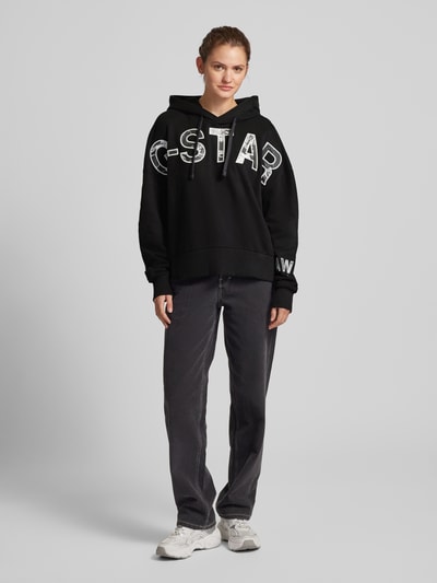 G-Star Raw Oversized Hoodie mit Label-Statement Black 1