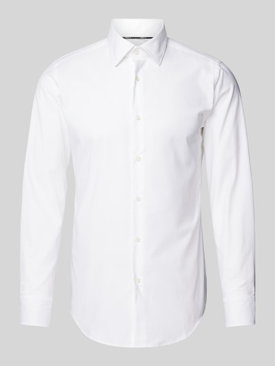 BOSS Slim fit zakelijk overhemd met kentkraag, model 'Hank' Wit - 2