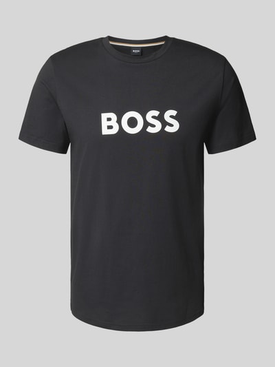 BOSS T-shirt met labelprint Zwart - 2
