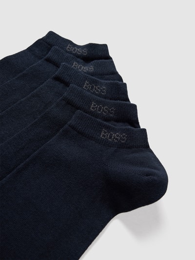 BOSS Sneakersocken mit Label-Schriftzug im 5er-Pack Modell 'Uni Color' Dunkelblau 2