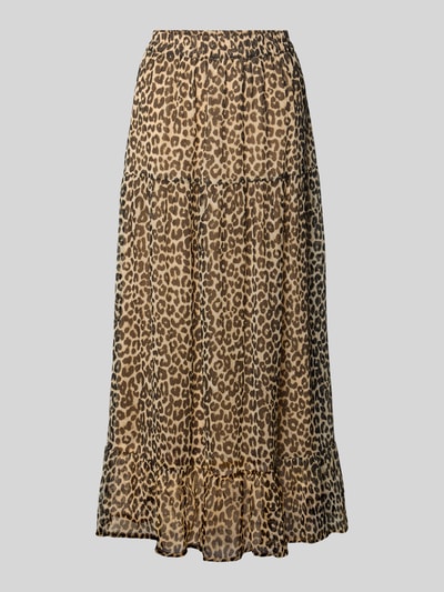 Vero Moda Ausgestellter Maxi-Rock mit Allover-Muster Modell 'SMILLA' Sand 2