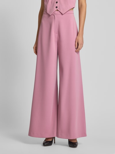 Swing Wide leg stoffen broek met verborgen sluiting Rosé - 4