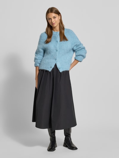 Someday Gebreid jack met knoopsluiting, model 'Tamanah' IJsblauw - 1