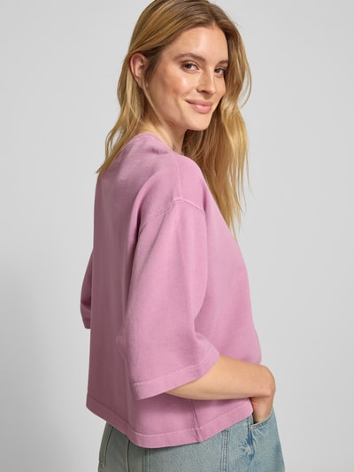 Jake*s Casual Oversized Sweatshirt mit gerippten Abschlüssen Mauve 3