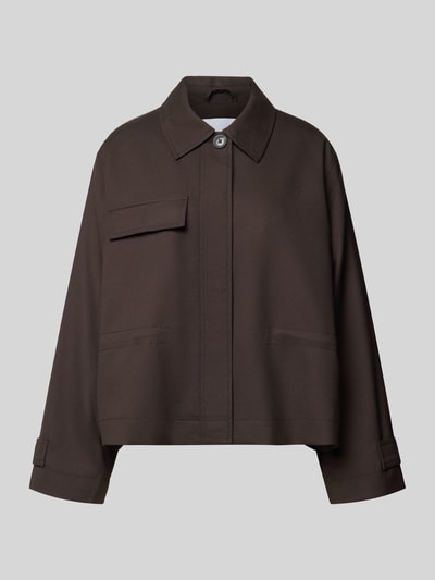 Samsøe Samsøe Jack met platte kraag, model 'LIXA' Chocoladebruin gemêleerd - 2