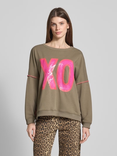 miss goodlife Sweatshirt mit Pailletten und Rundhalsausschnitt Oliv 4