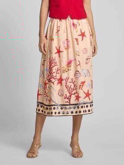 GUIDO MARIA KRETSCHMER WOMAN Linnen rok met plooien, model 'JOLANDA' Beige - 4