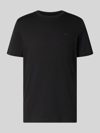 s.Oliver RED LABEL męski t-shirt o kroju regular fit z czystej bawełny Czarny 1