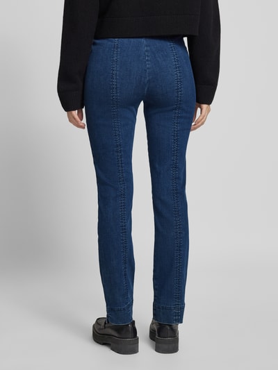 STEHMANN Flared stoffen broek met elastische band, model 'Ina' Blauw - 5