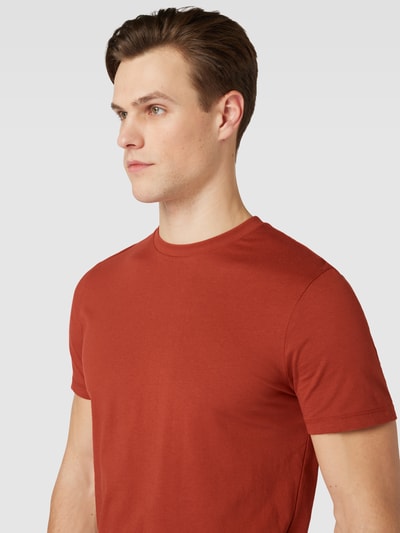 Strellson T-shirt met ronde hals en korte mouwen Terracotta - 3