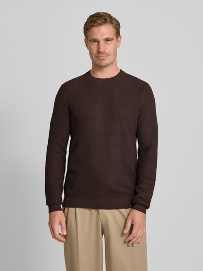 MCNEAL Strickpullover mit gerippten Abschlüssen Schoko Melange 4