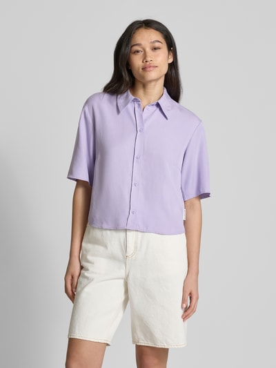 Marc O'Polo Denim Cropped Hemdbluse mit Knopfleiste Flieder 4