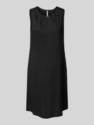 Marc Cain Knielanges Leinenkleid mit Label-Applikation Black 1