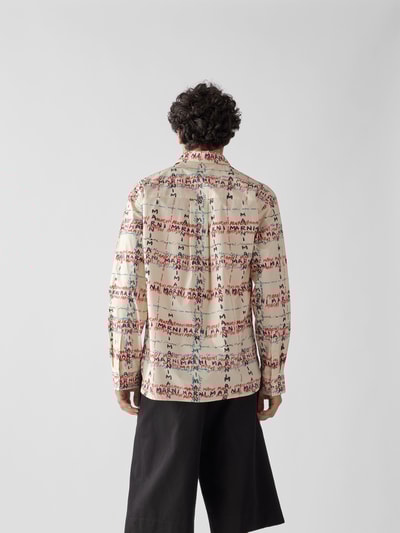 Marni Freizeithemd mit Label-Print Weiß 5