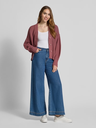 JAKE*S STUDIO WOMAN Gebreide cardigan met ribboorden Mauve - 1