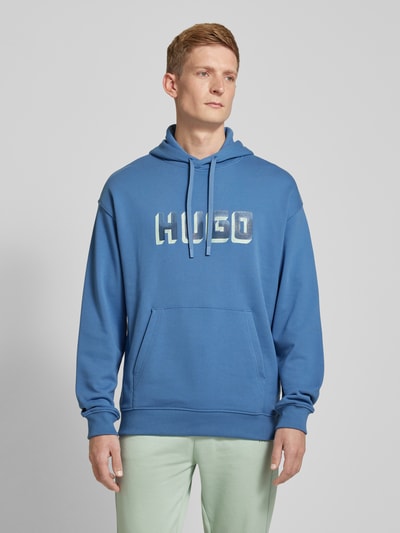 HUGO Hoodie mit Label-Print Modell 'Diqerio' Aqua 4