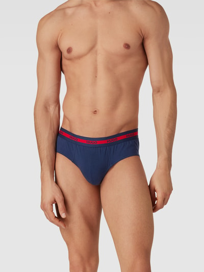 HUGO Slip met elastische band met logo in een set van 3 stuks Donkerblauw - 1