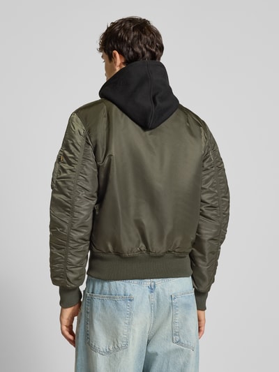 Alpha Industries Bomberjacke mit Kapuze und Label-Stitching Dunkelgruen 5